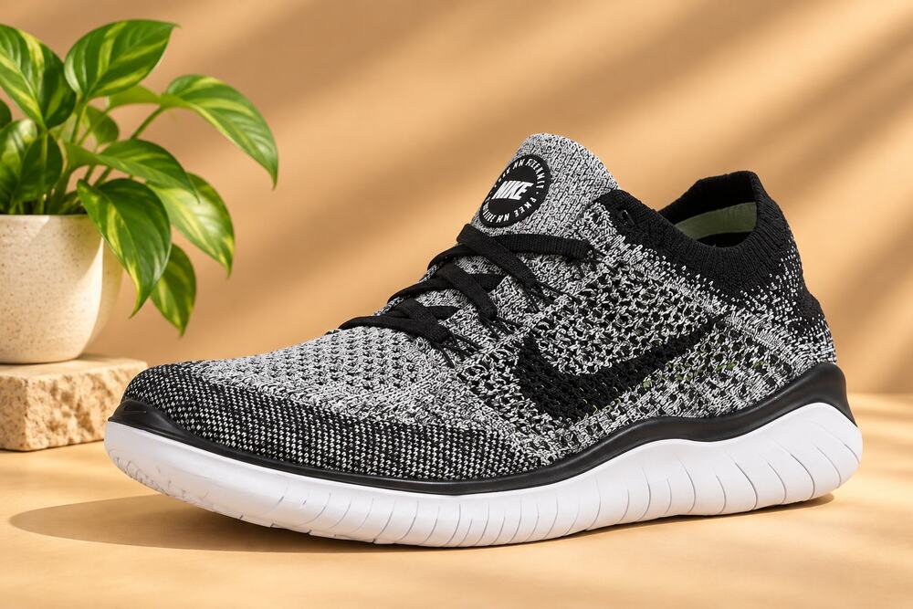 NWT Nike Women's Free RN Flyknit 2018 'White Black -SZ 7.5W (BB)
